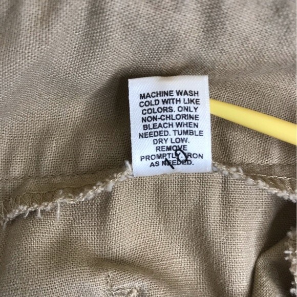 Cato Linen Blend Tan Gored Panel A Line Midi Skirt Womens Size 14 Lagenlook Boho - Picture 9 of 12